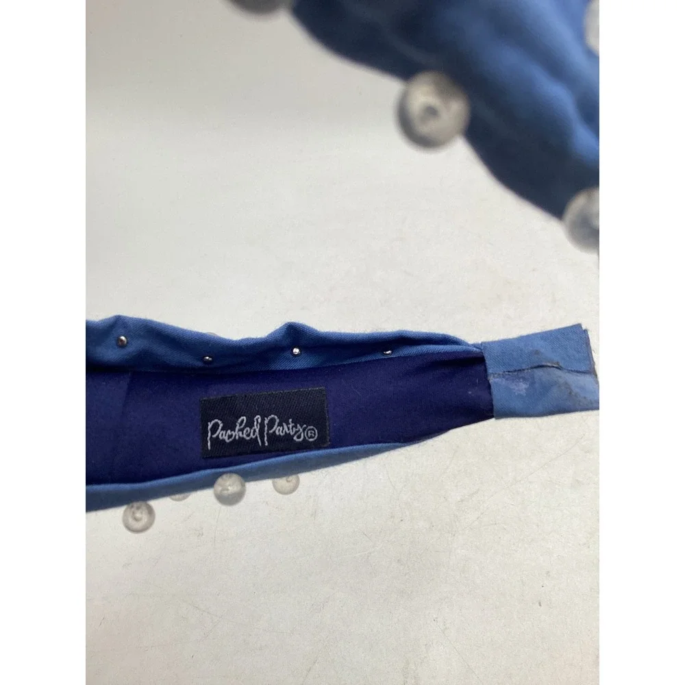 Packed Party Blue Knotted Headband with Clear Bubble Stud Embellishments